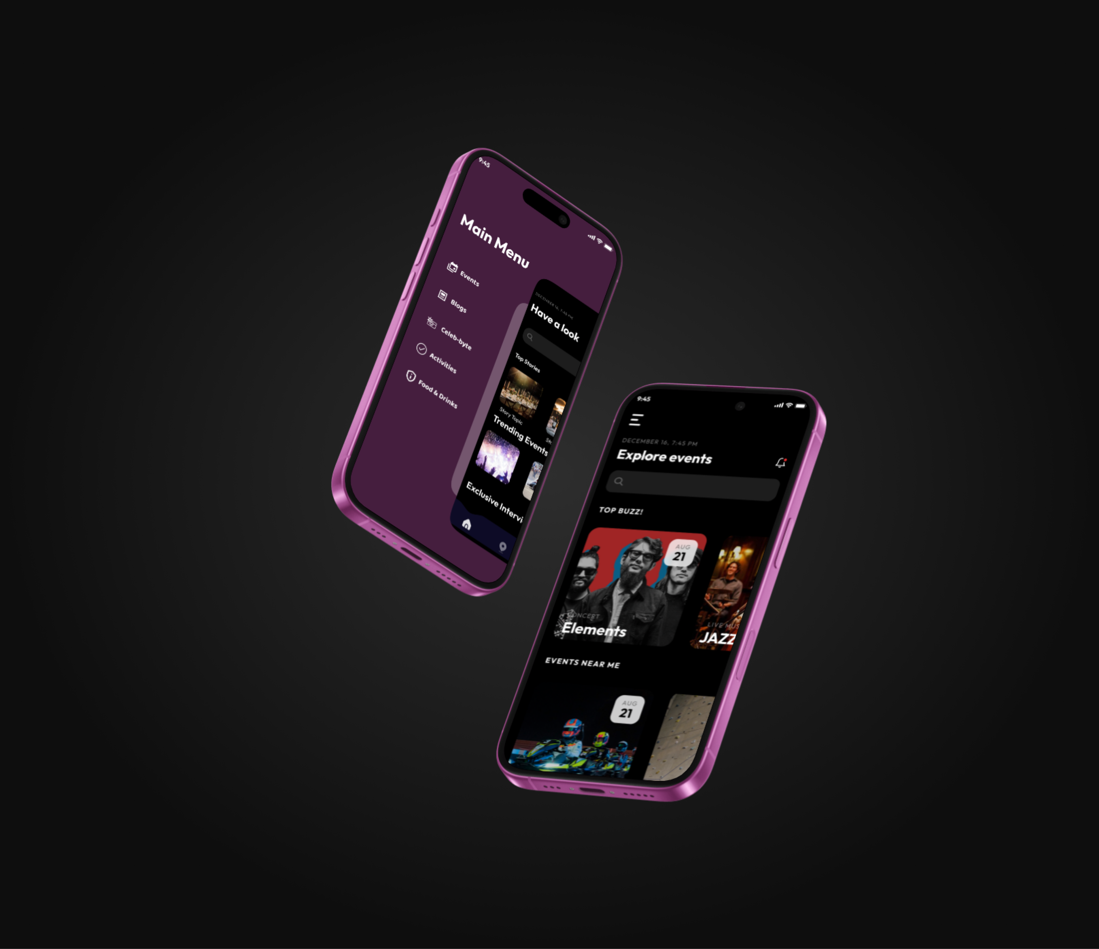 Event App -Project Violet design figma mobile ui