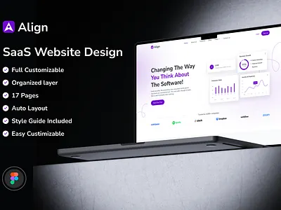 Align - SaaS Website Template figma figma design modern design saas saas web template saas website saas website design theme ui ui design web template website design website template