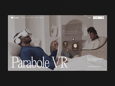 Parabole - Website hero section design for the VR product animation hero section home page landing page marketing product landing product website promo landing ui ui design user experience user interface vr web web design website design xr