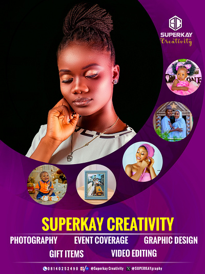 Flier design for Superkay Creativity Studio branding graphic design