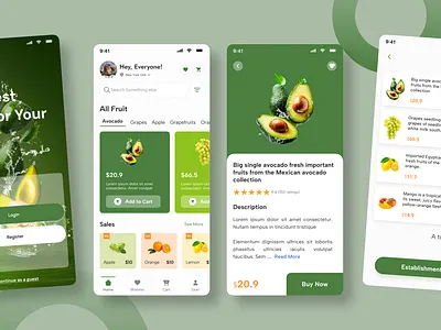 🍏 Fresh & Vibrant – Modern UI for a Fruit Shopping App 🍊 clean ui dribbble showcase e commerce figma ui food app fresh design fruit shop green theme grocery app interactive ui minimal ui mobile app mobile ui modern design neumorphism product page shopping app ui design user experience ux design