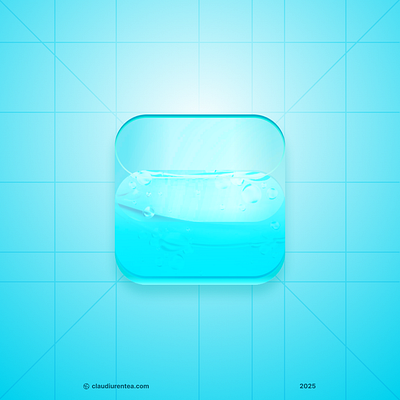 Skeuomorphic Water Intake Icon designinspiration figma fitnessicons graphic design icondesign illustration skeuomorphic uidesign vector watertracker