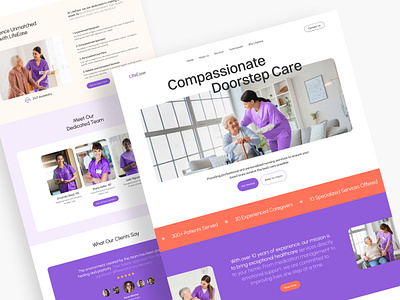 Nursing Care Landing Page Design clinic website design doctor health care website healthcare healthcare website landing page medical medical website design uiux