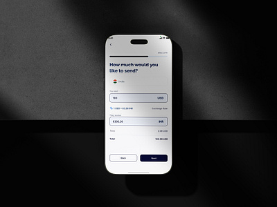 Fintech Mobile App Design Rate Conversion app design fintech app graphic design illustration inspiration landing page minimal mobile app mockup money conversion rate send money ui ux website