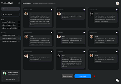 Testimonials ai comment comment generator comments craxinno craxinnotechnologies design figma figma design illustration software development testimonial testimonials ui