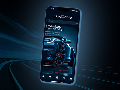 Mobile application for luxury car rental service app design uiux