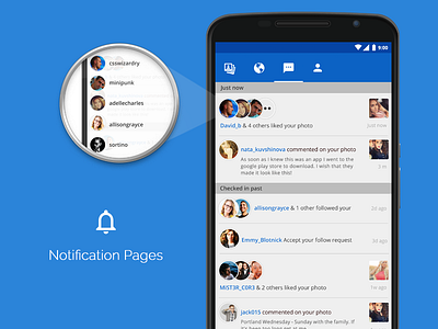 Notification page android application design follow material material design mobile notification ui