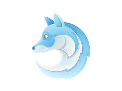 Arctic fox arctic fox circle fox head logo predator