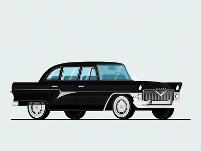 GAZ Chaika animation car cars chaika flat gangster isometric lowrider motion socialistic soviet vector