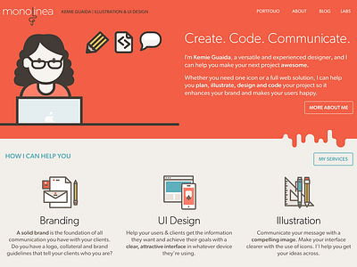 Monolinea portfolio site flat illustration personal portfolio site webdesign