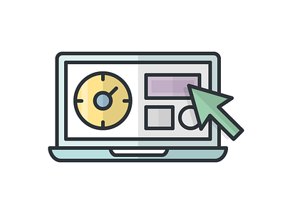 Few Minutes arrow clock icon illustration laptop time