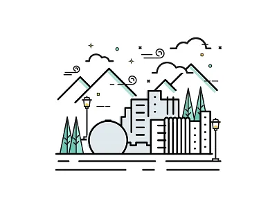 Biggest Little City casino city line art nevada reno