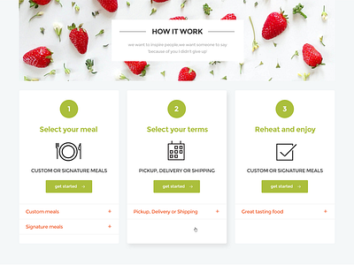 How it works active card cards clean form green healthy services ui web