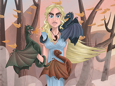 Mother of Dragons character design illustration