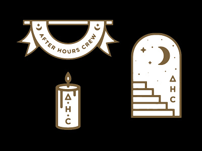 After Hours Crew pt. 2 badge banner brand gold icon icons logo mark