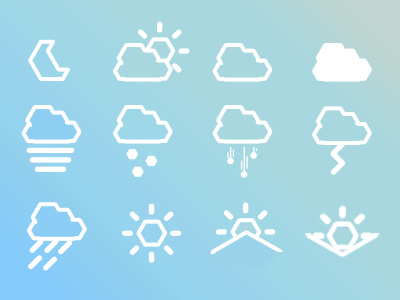 Hexagon Icons for Weather