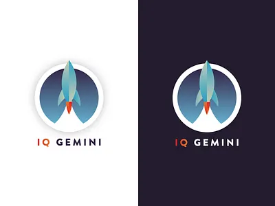Logo Concept brand gemini gradient iq launch logo rocket space