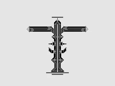 The T Totem 36daysoftype dribbble graphic design illustration letter logo t totem type typo typography vector