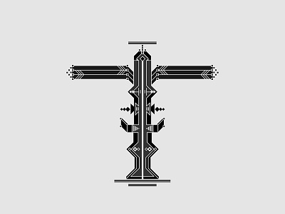 The T Totem 36daysoftype dribbble graphic design illustration letter logo t totem type typo typography vector