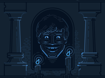 Ramsay Bolton candle column face game of thrones head medieval portrait