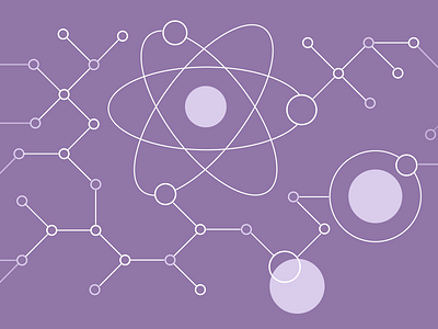 Building Components Illustration atom atomic design building components connections illustrations line molecule node orbit organism science