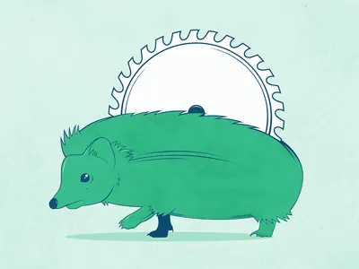 Ed Edge animal buzzsaw character hedgehog simple