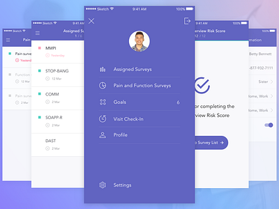 Pain Management App for iOS design flat ios mobile survey ui