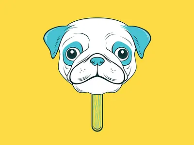 Pugsicle animal animals design digital art dog dogs fun graphic design illustration popsicle vector