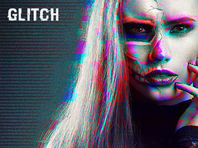 Glitch Photoshop Action actions corrupt corrupted dark distortion double exposure effect glitch glitches noise photoshop photoshop action