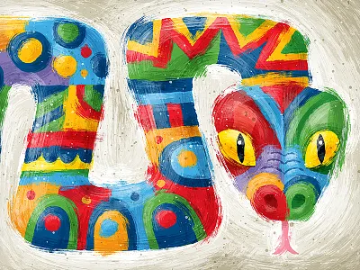 Painted Snake brushes segmented snake vector vonster