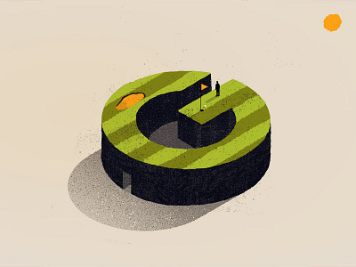 G 36 days of type g golf illustration isometric jose berrio lettering type typography