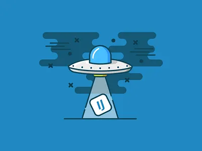 U.F.O color empty state icon illustration ovni ufo vector