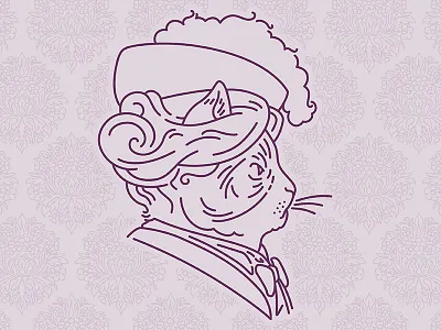 Downton Tabby cat downton abbey illustration vector victorian