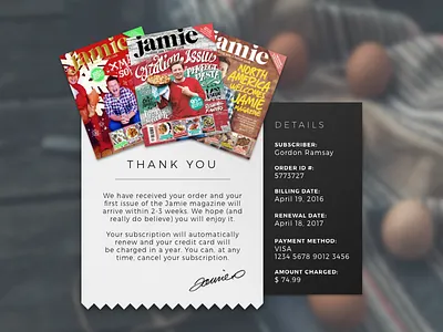 Daily UI #017 - Email Receipt 017 challenge confirmation daily dailyui email jamie mail receipt sketch sketchapp