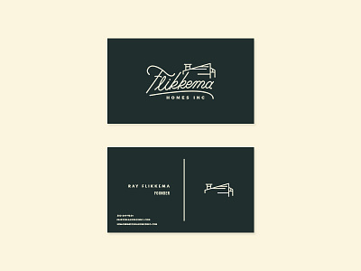 Flikkema Homes Business Cards badge branding business card logo logo design oregon rebrand stamp stationery