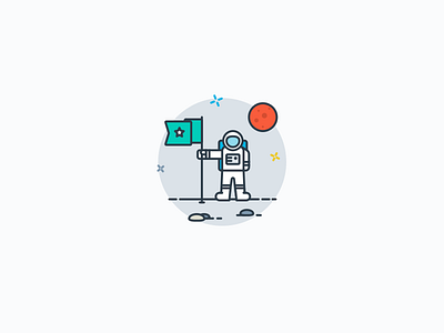 Space Man design icon illustration space