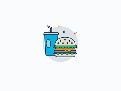 Udacity Food burger design food icon illustration simple soda