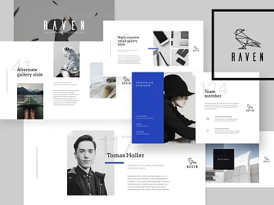 Slides RAVEN creative keynote layout minimalistic modern portfolio powerpoint presentation slide typography ui unique