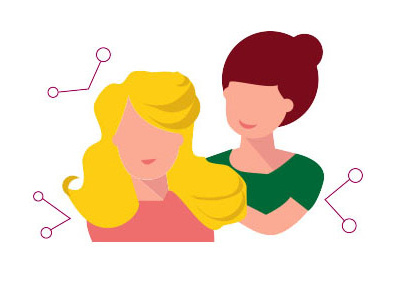 Friends beauty illustration mobile