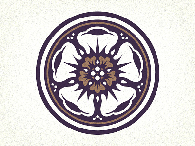 flower power badge circle floral flower hotel illustration logo ornament