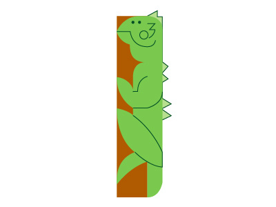 I is for Iguana character design color cute flat design illustration lettering minimal nature type vector