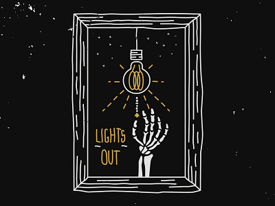 Lights Out bones frame light lightbulb skeleton stars