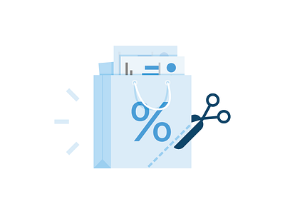 Discount bag blue discount illustration scissor shopping tapekingkong vector