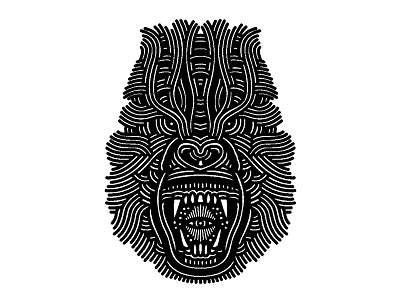 angry gorilla animal beast design gorilla graphic illustration linework monkey print screen printing