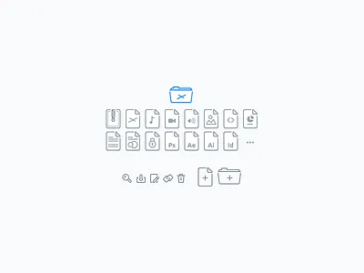Uplea Icons add delete donwload edit files folder icon link share zip zoom