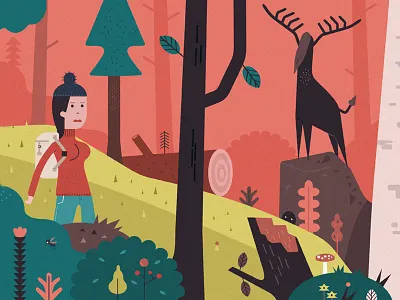 Woodpictures Dribb VERSION 1 forest girl jamie monster picture schnuppe wood