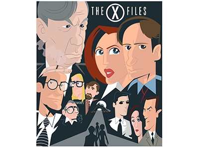 X-Files character design illustration