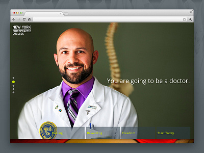 You are going to be a doctor… chiropractic higher ed landing page nycc university web