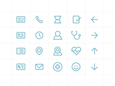Ashburn Lung Icons check clock email hour glass icons line location medical phone stethoscope ui vitals