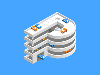 P 36 days of type 36daysoftype 3d car park illustration isometric logo p type vector